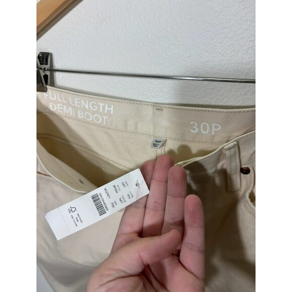 J. Crew Jeans Full Length Demi Boot Ecru Size 30 Petite Cream Denim Classic NWT - Picture 4 of 4